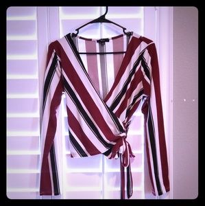 Wrap around long sleeve shirt